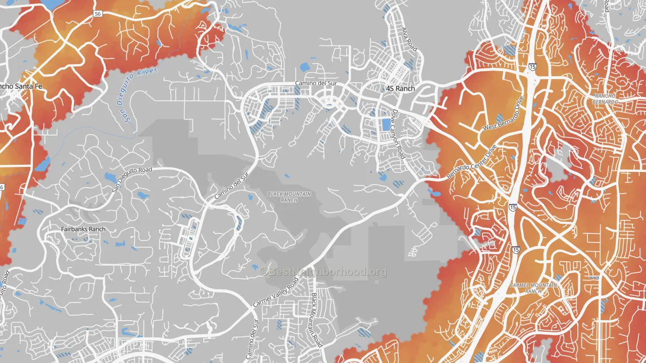 Transit Grade map of Black Mountain Ranch, San Diego, CA