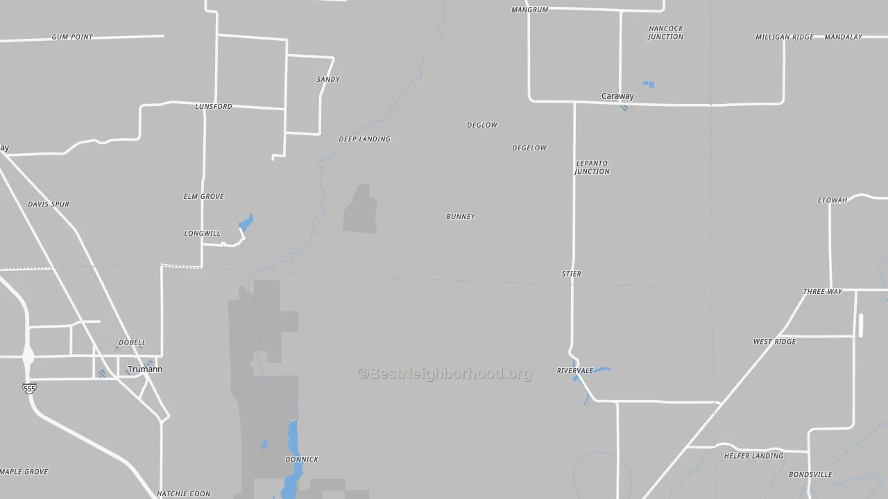 Transit Grade map of Black Oak, AR