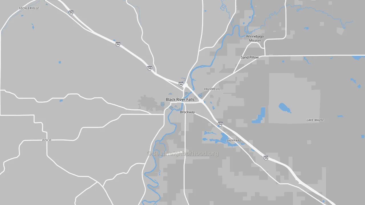 Transit Grade map of Black River Falls, WI