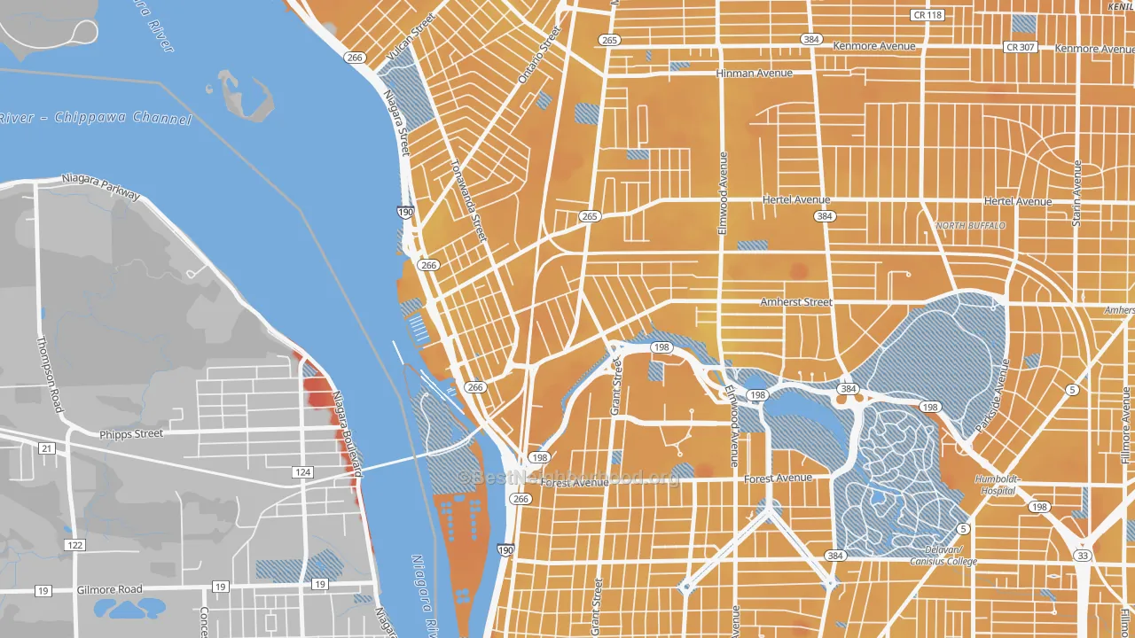 Transit Grade map of Black Rock, Buffalo, NY