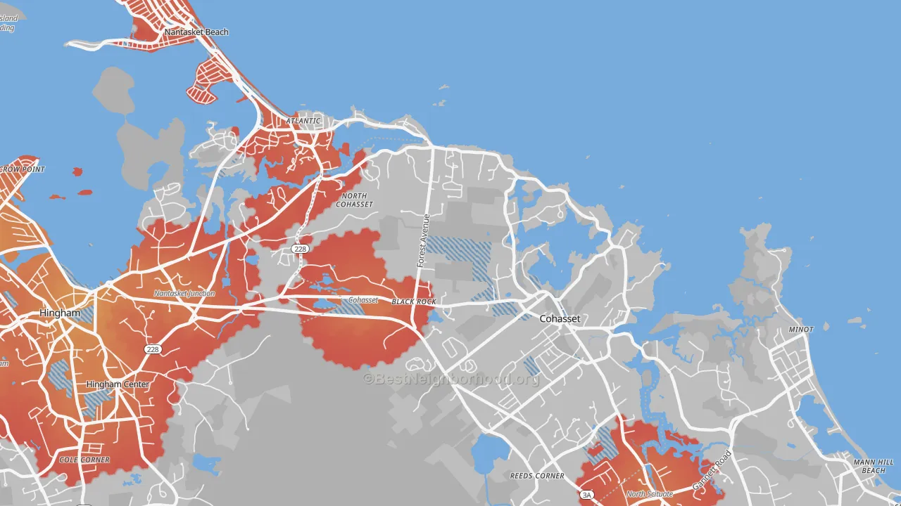 Transit Grade map of Black Rock, MA
