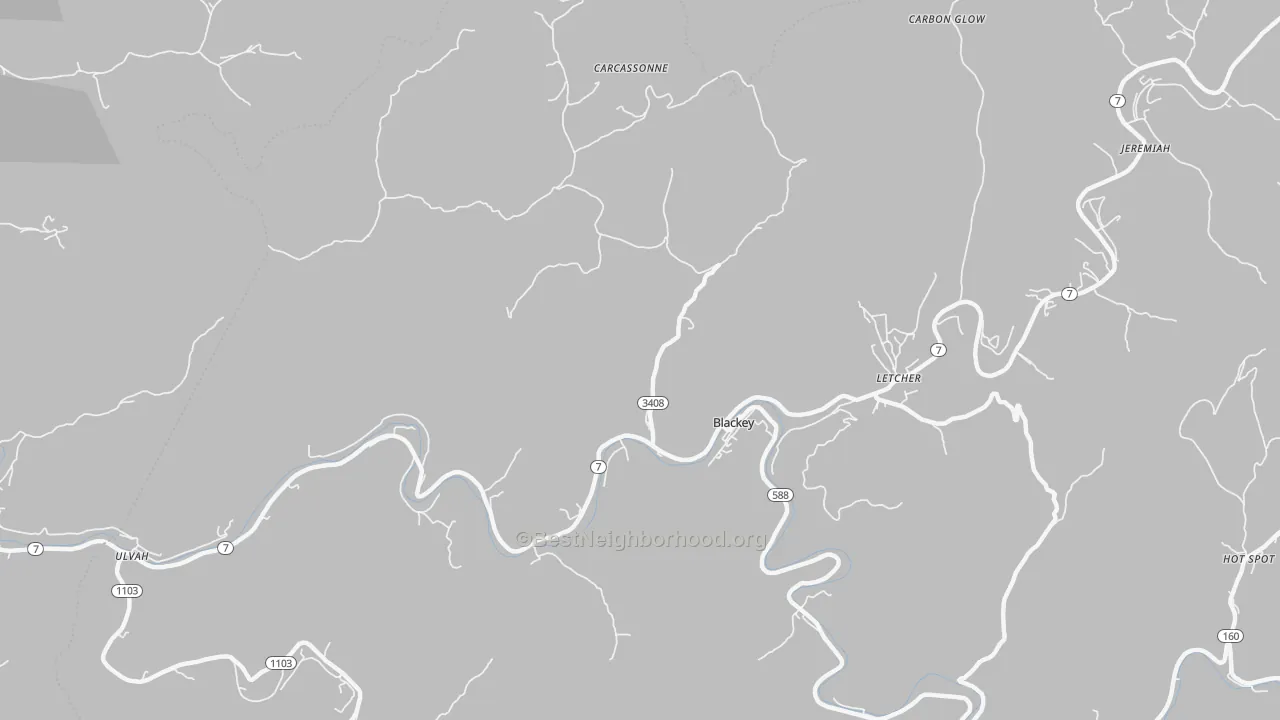 Transit Grade map of Blackey, KY