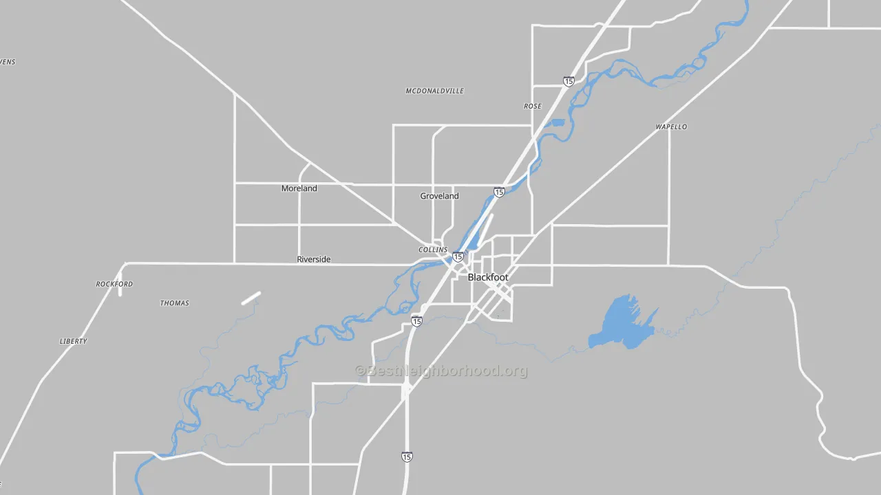 Transit Grade map of Blackfoot, ID