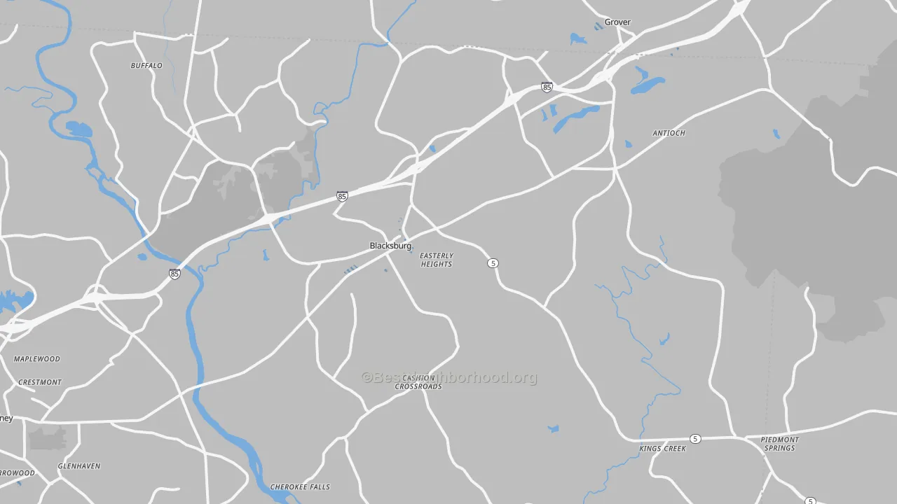 Transit Grade map of Blacksburg, SC
