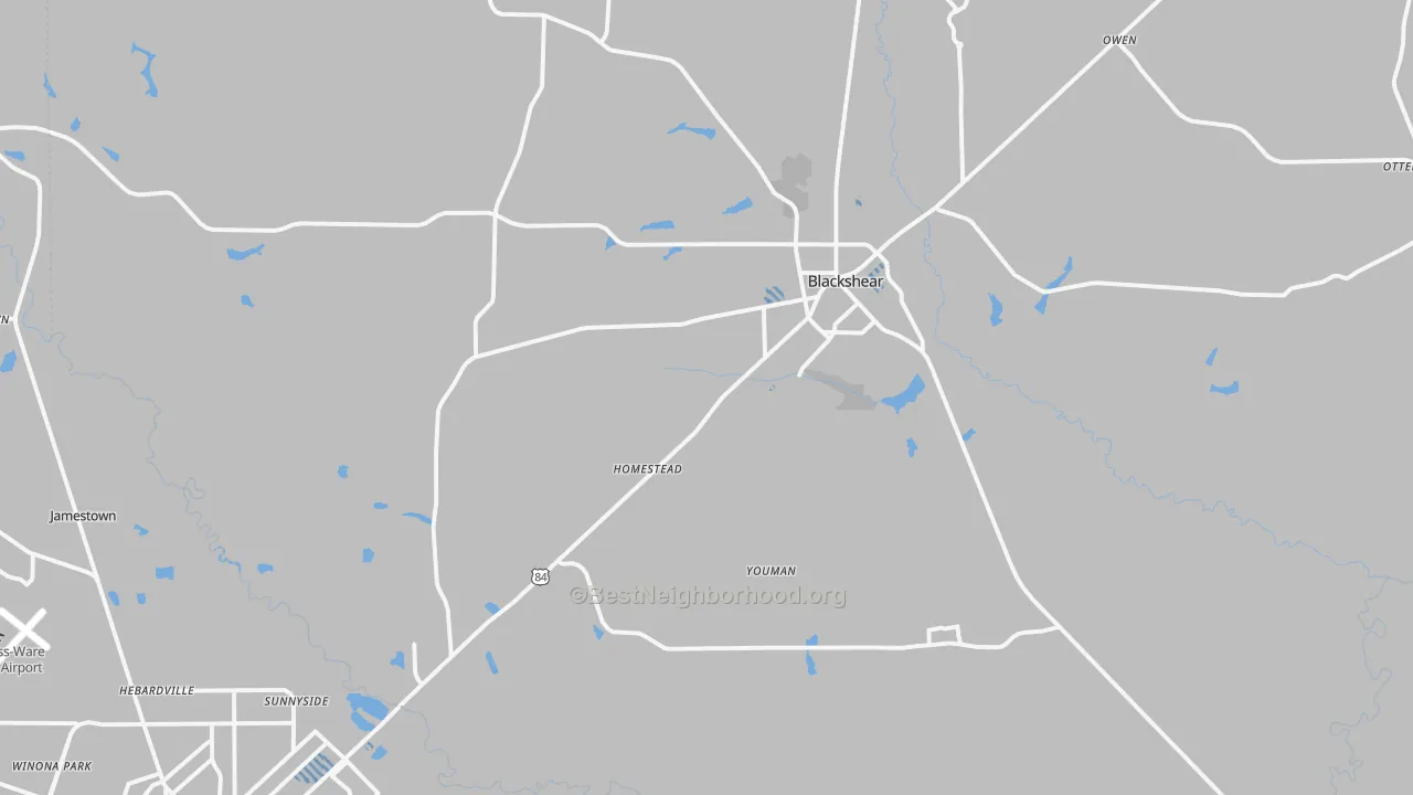 Transit Grade map of Blackshear, GA