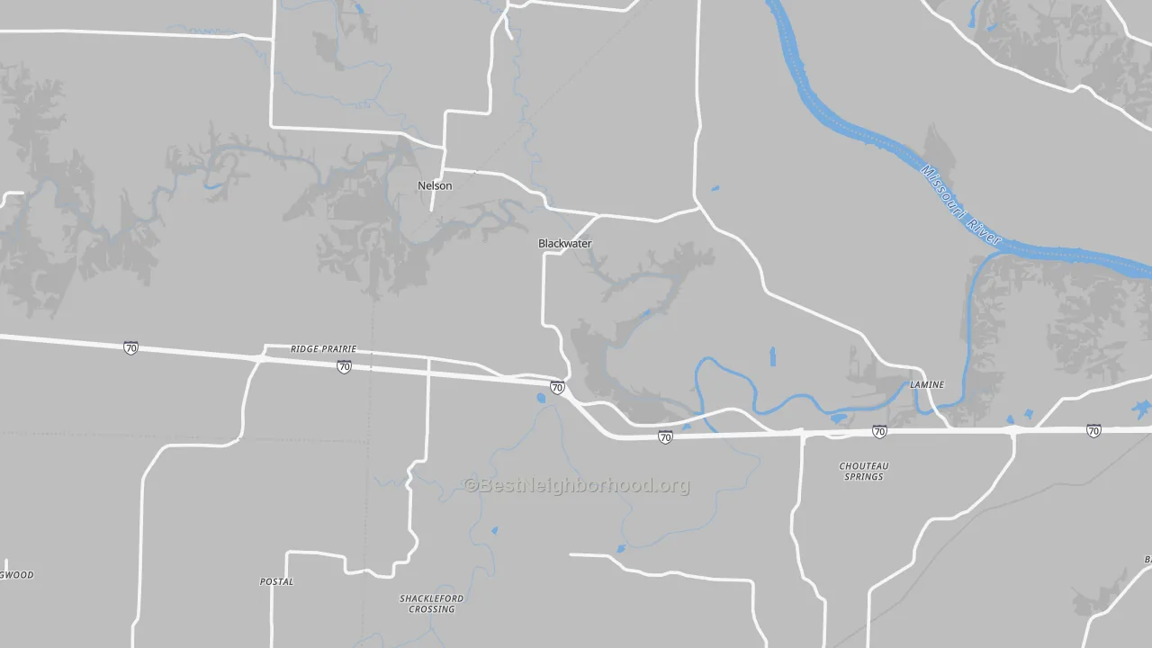 Transit Grade map of Blackwater, MO