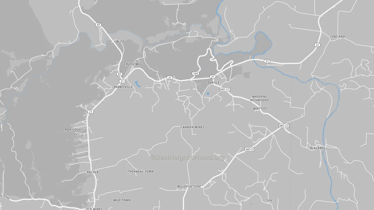 Transit Grade map of Blackwell, MO