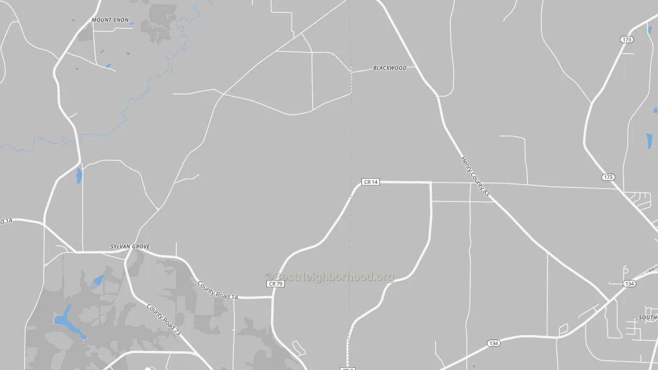Transit Grade map of Blackwood, AL