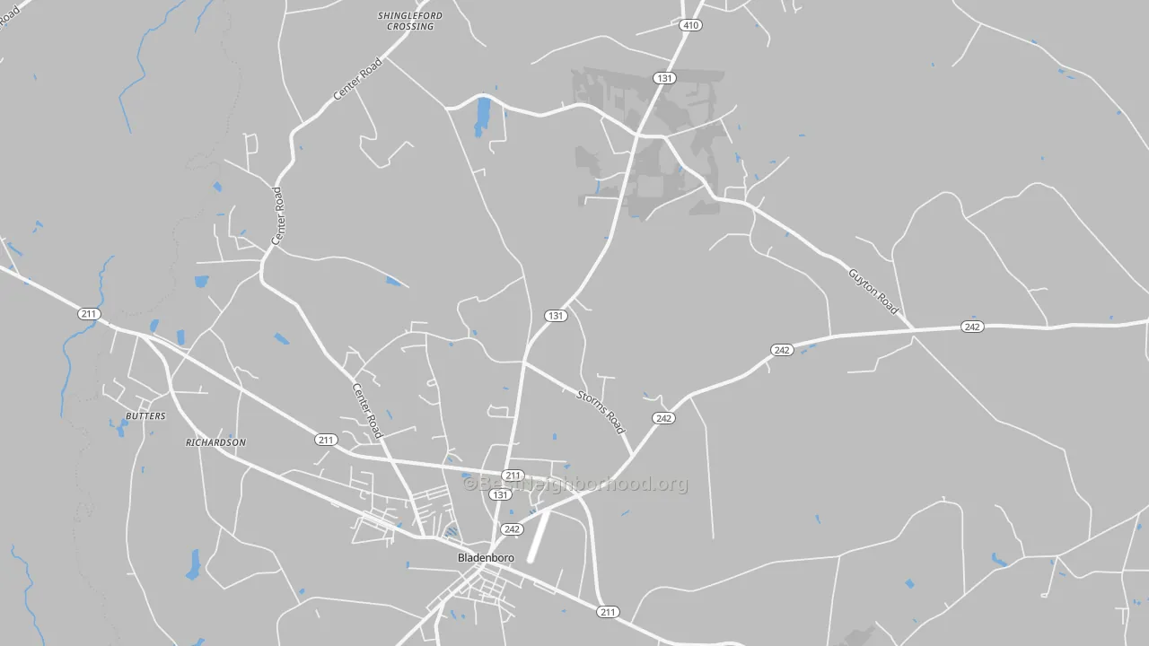 Transit Grade map of Bladenboro, NC