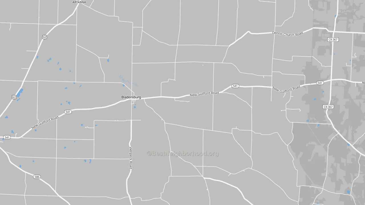 Transit Grade map of Bladensburg, OH