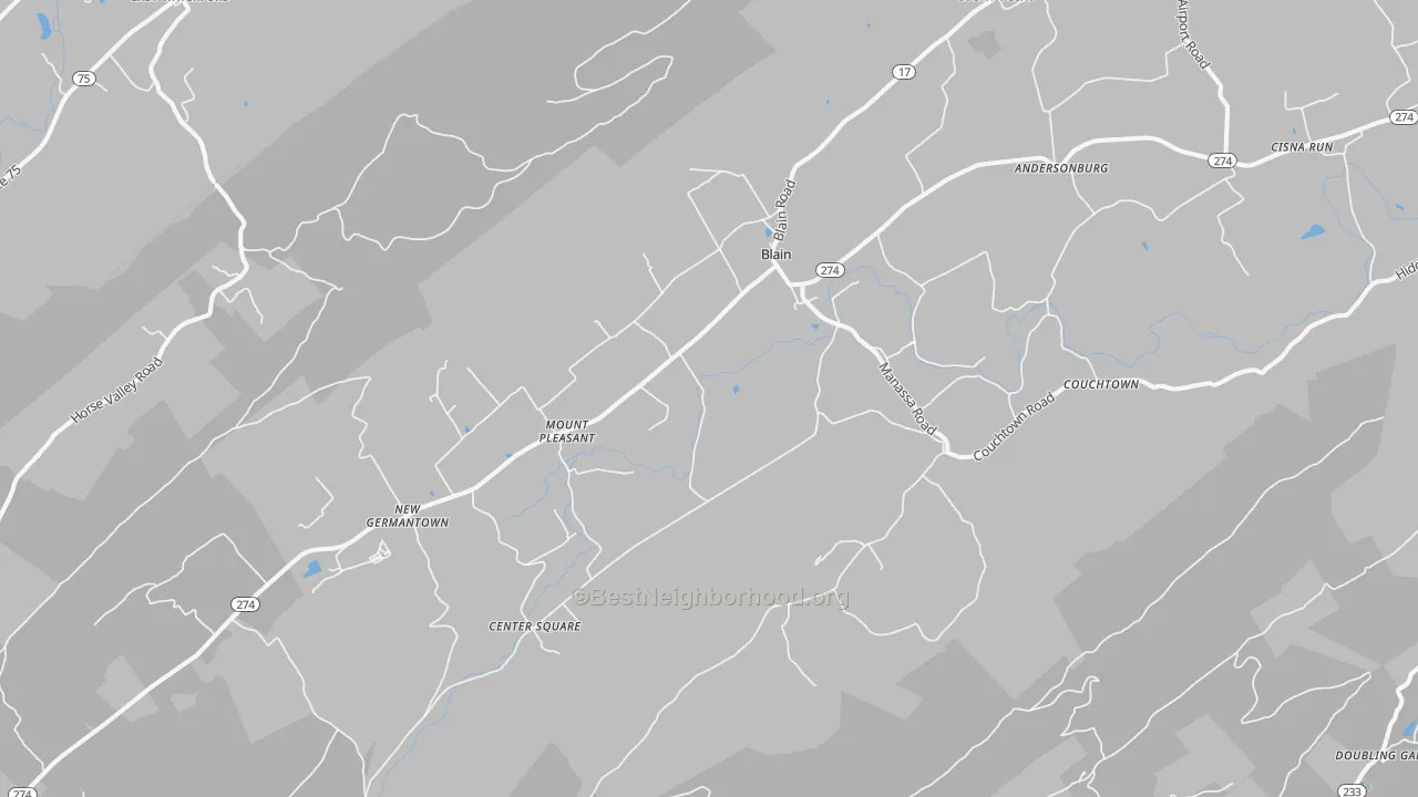 Transit Grade map of Blain, PA