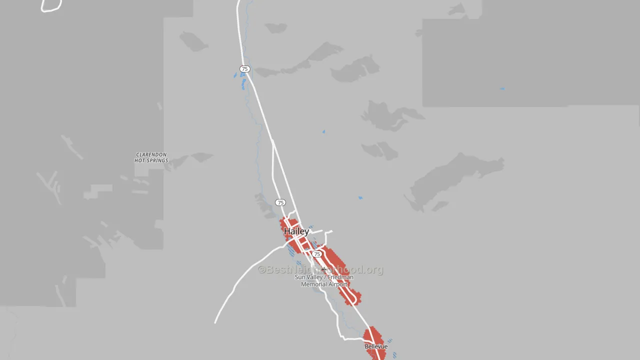 Transit Grade map of Blaine County, ID