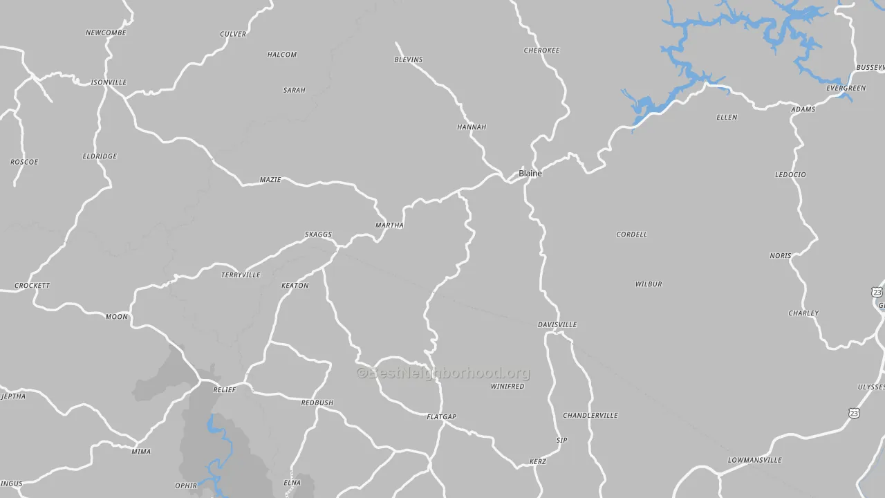 Transit Grade map of Blaine, KY