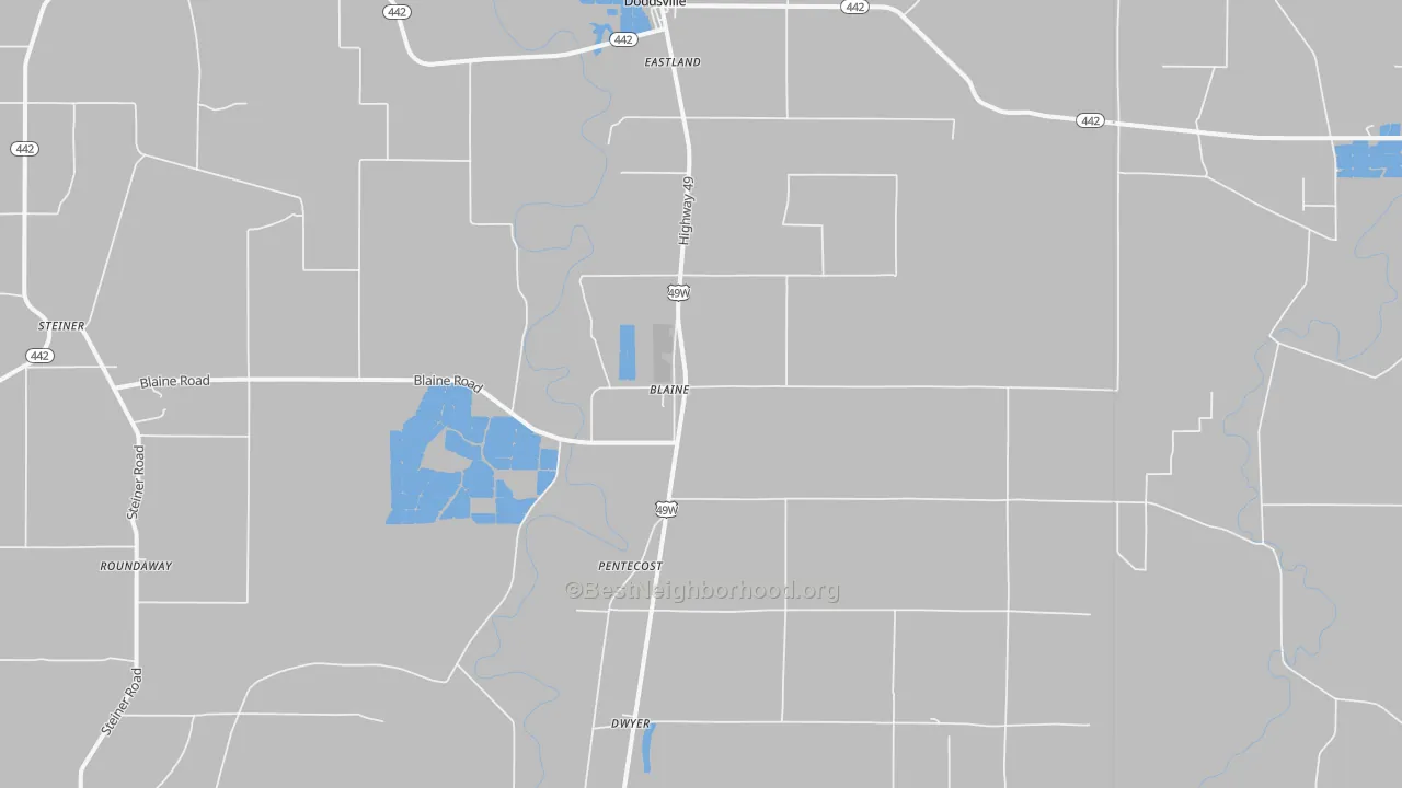 Transit Grade map of Blaine, MS