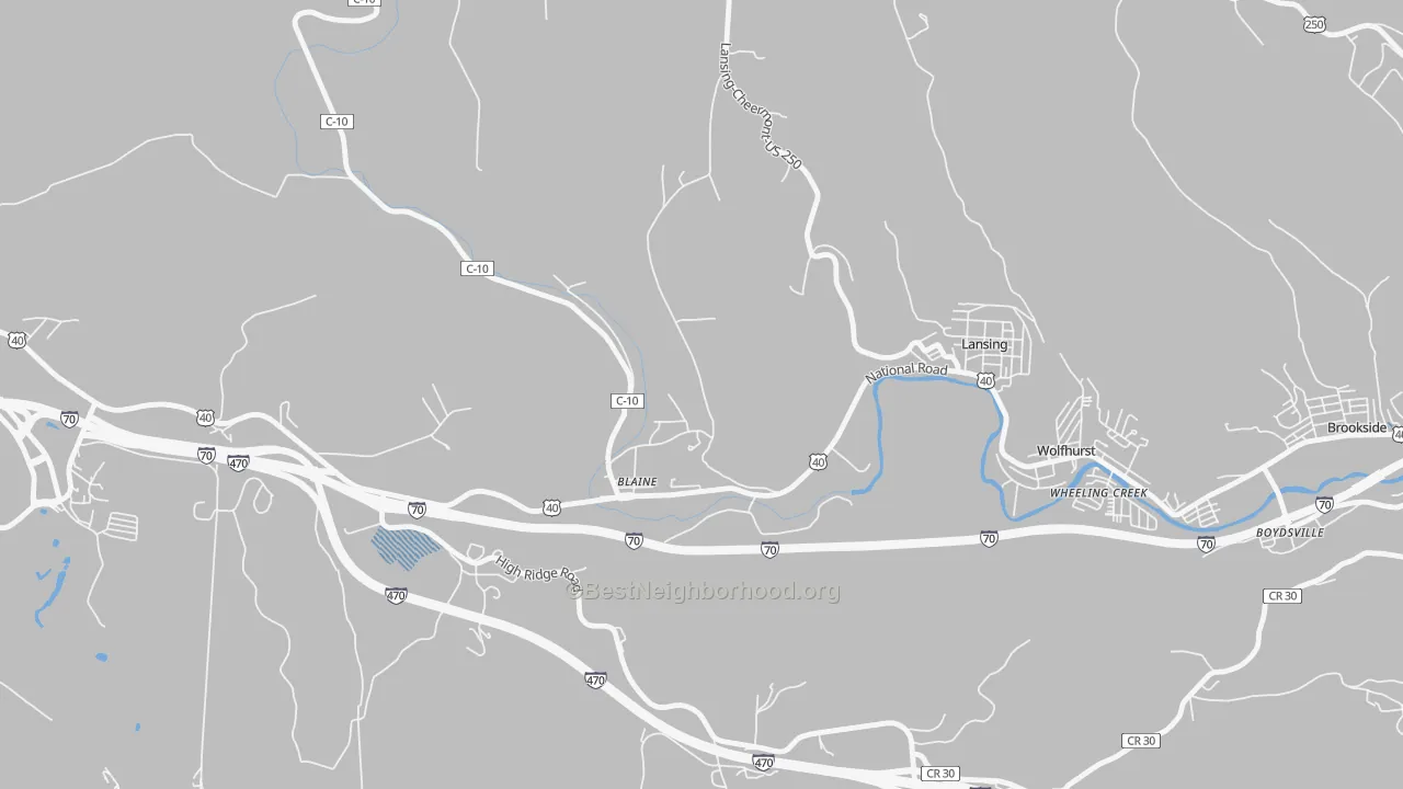 Transit Grade map of Blaine, OH