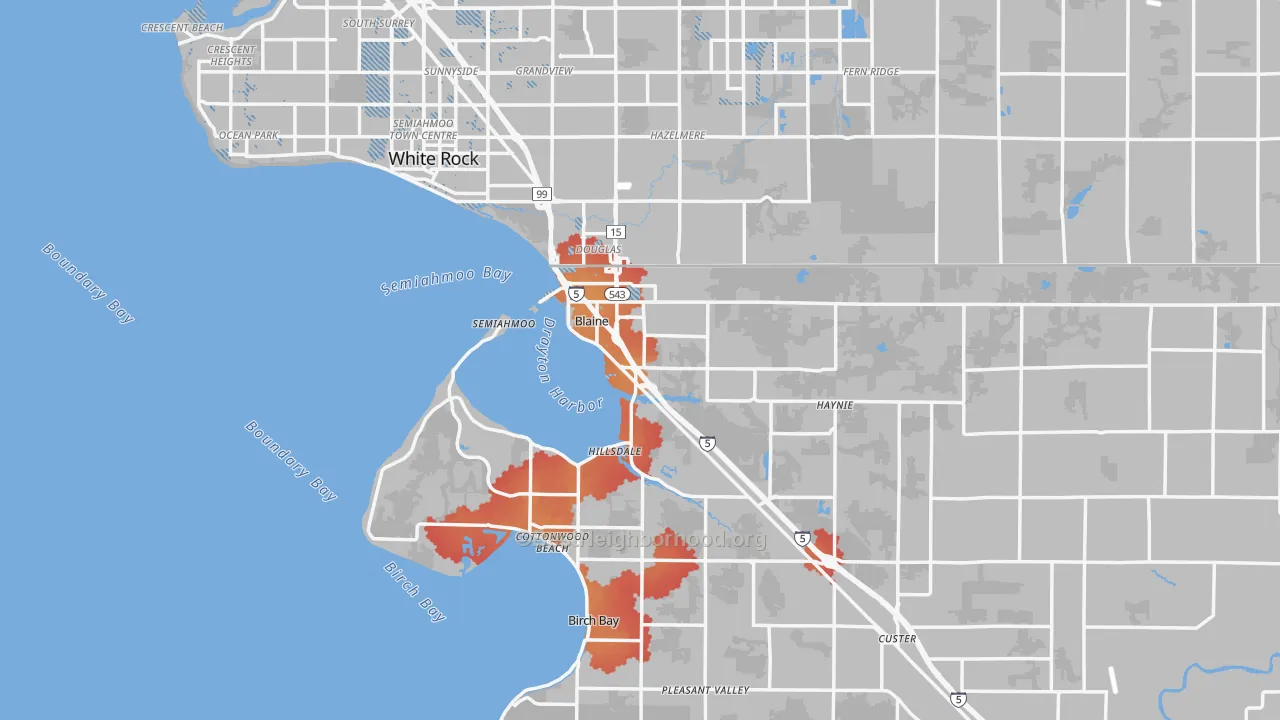 Transit Grade map of Blaine, WA