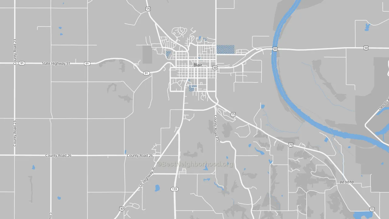 Transit Grade map of Blair, NE