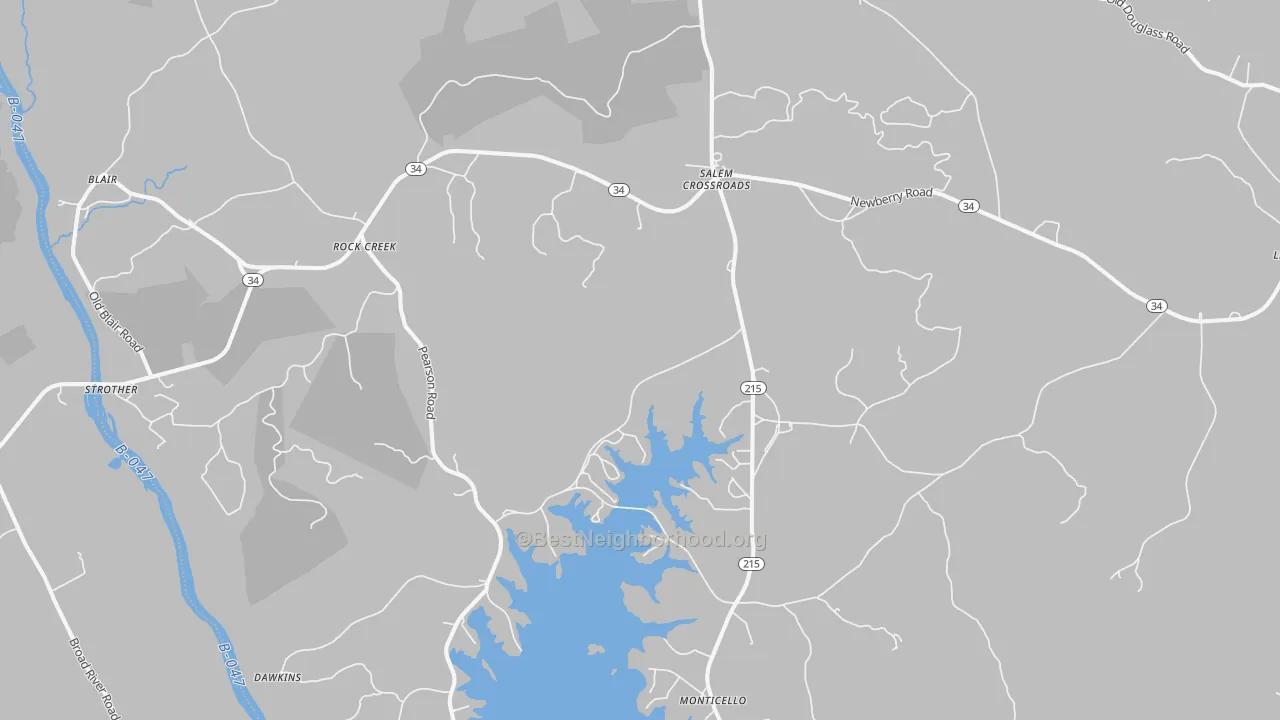 Transit Grade map of Blair, SC