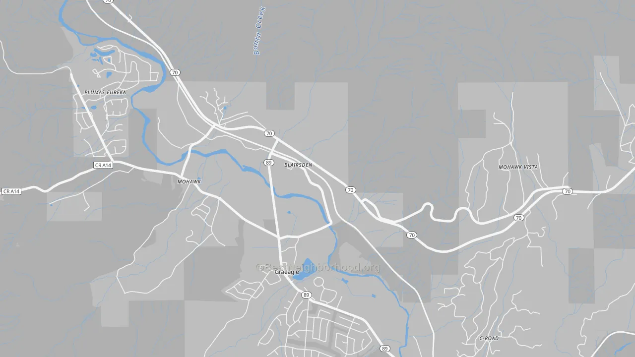 Transit Grade map of Blairsden, CA