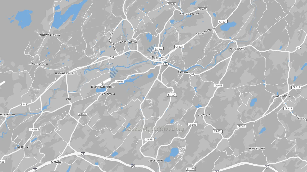 Transit Grade map of Blairstown, NJ