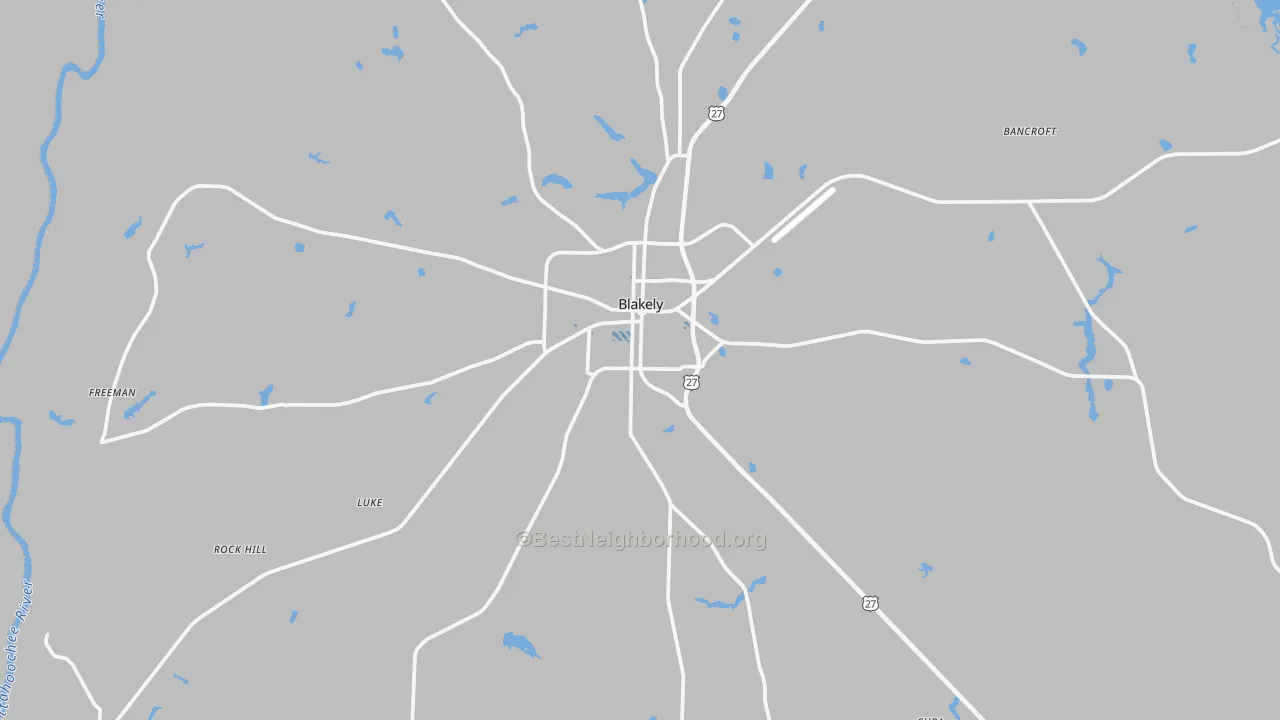 Transit Grade map of Blakely, GA