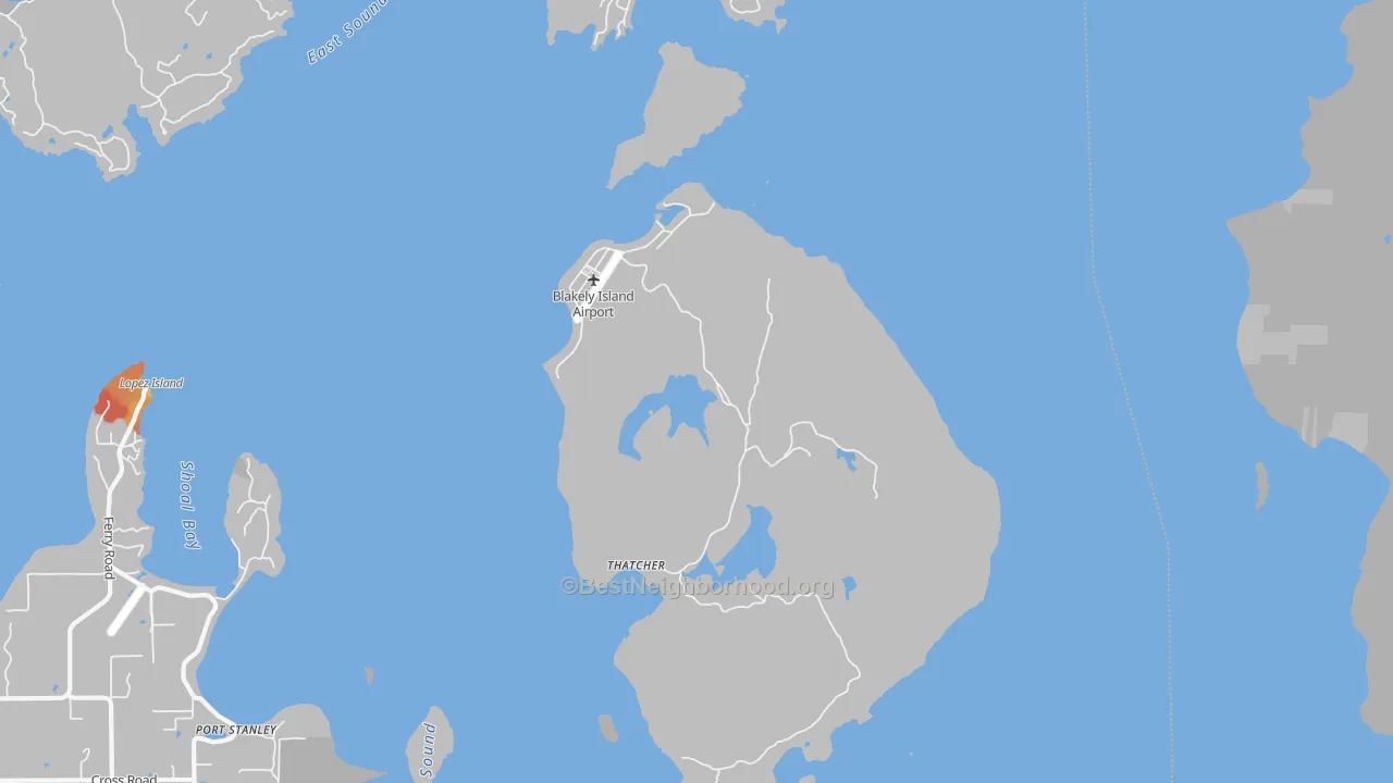 Transit Grade map of Blakely Island, WA