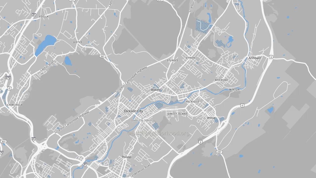 Transit Grade map of Blakely, PA