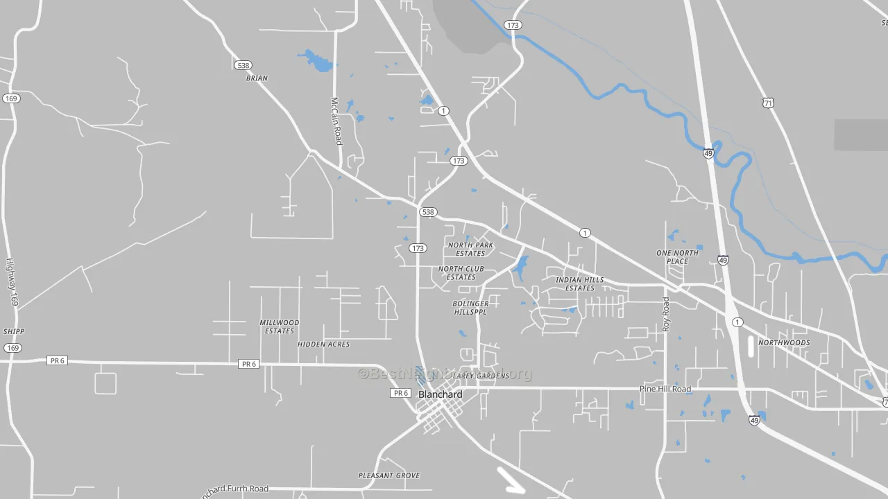 Transit Grade map of Blanchard, LA