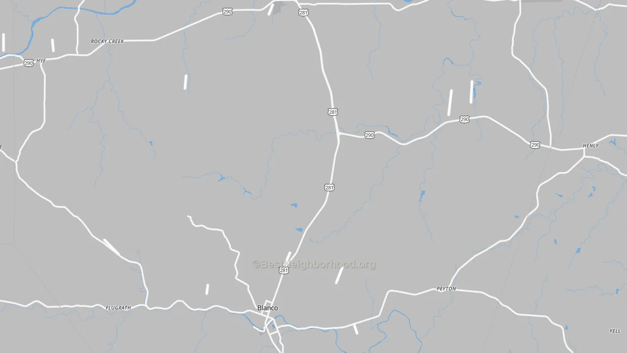Transit Grade map of Blanco County, TX