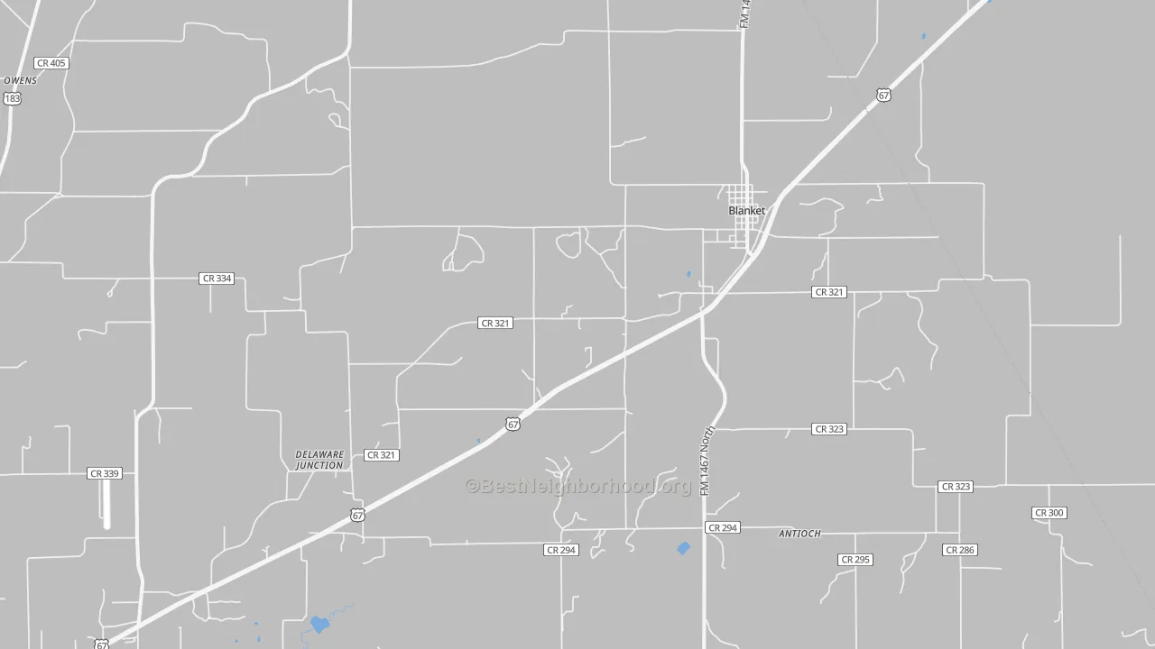 Transit Grade map of Blanket, TX