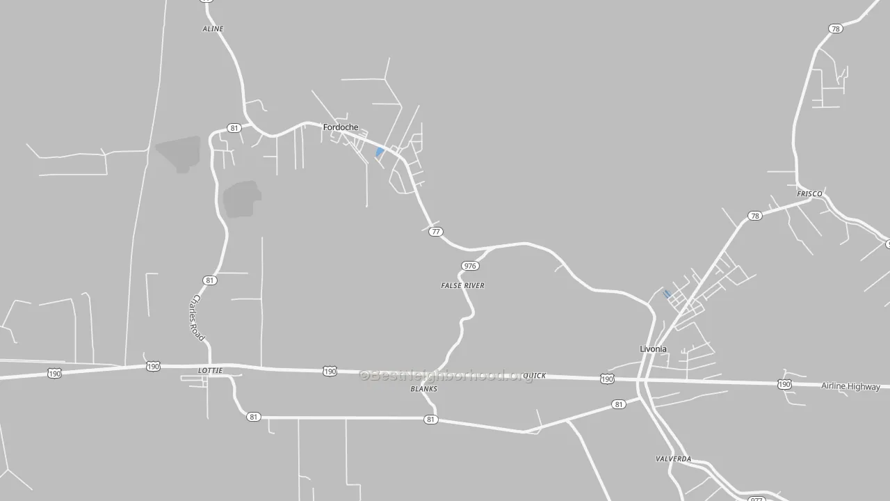 Transit Grade map of Blanks, LA