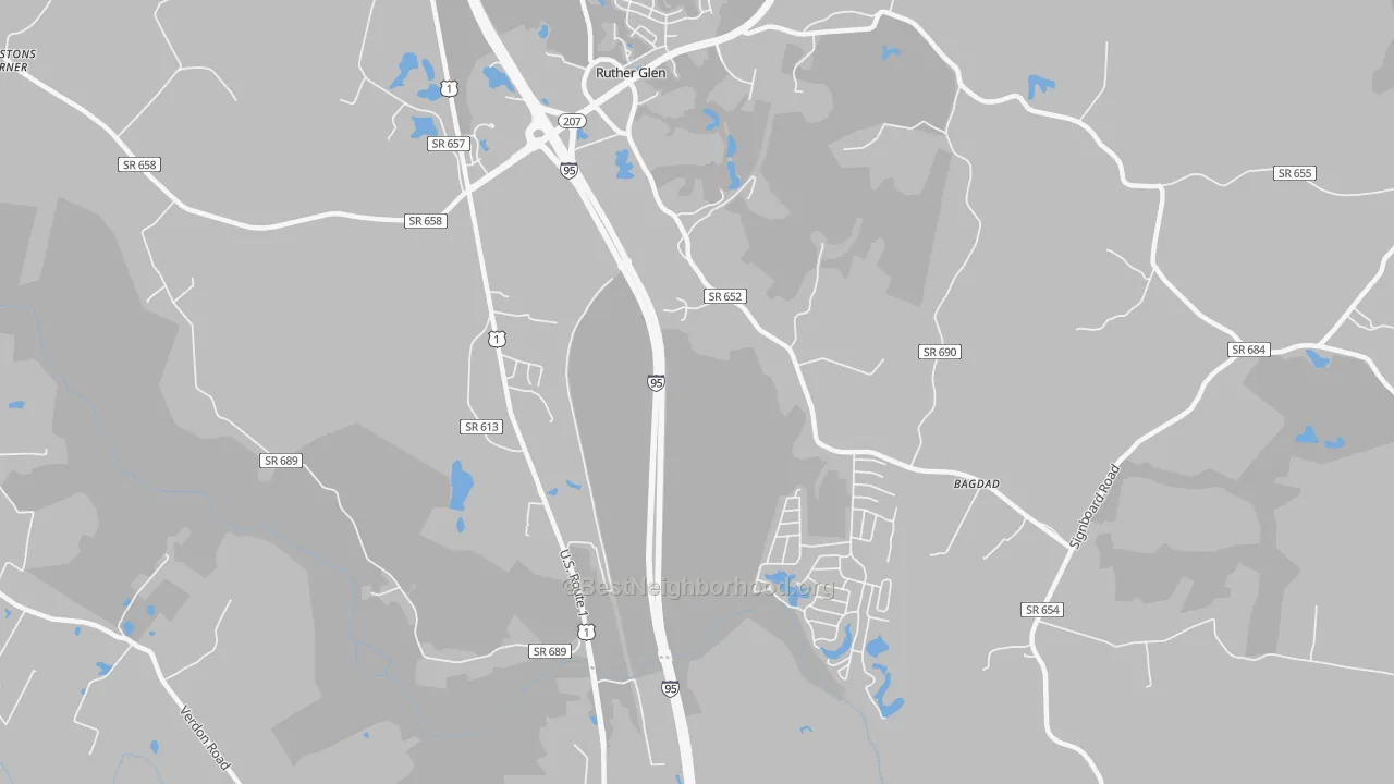 Transit Grade map of Blantons, VA