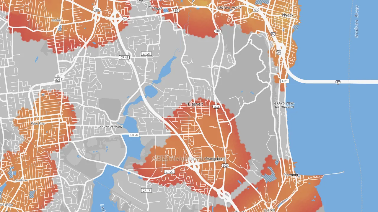 Transit Grade map of Blauvelt, NY