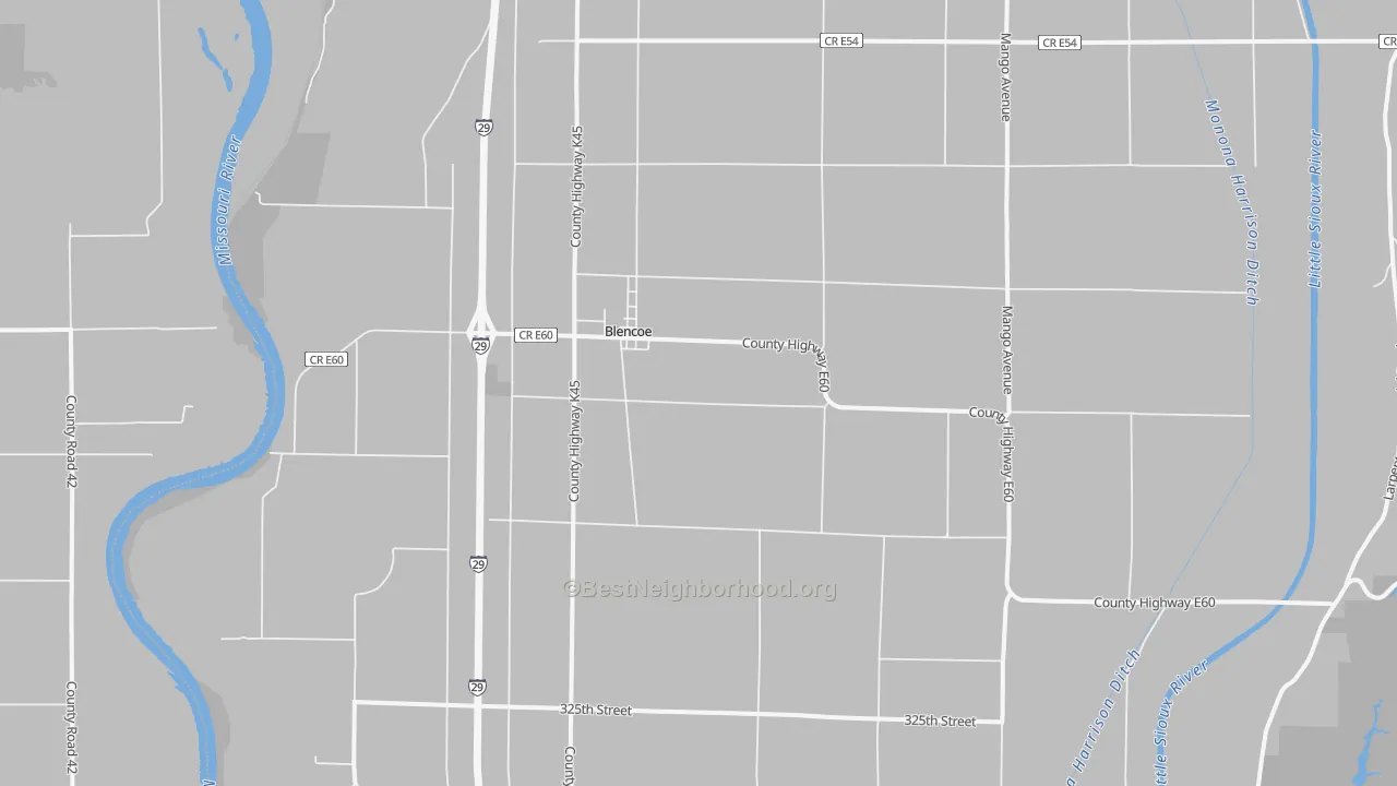 Transit Grade map of Blencoe, IA