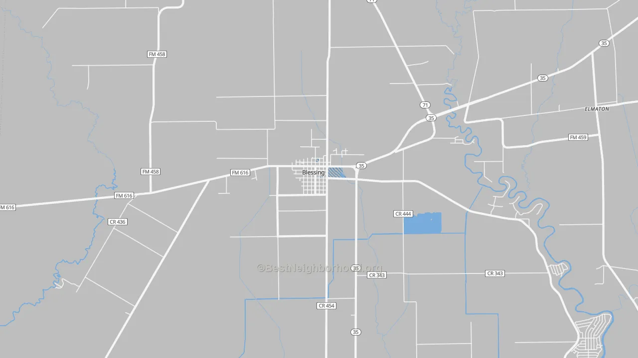 Transit Grade map of Blessing, TX