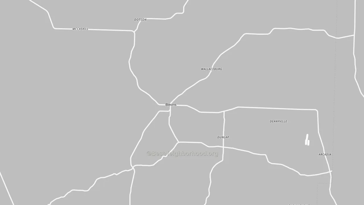 Transit Grade map of Blevins, AR