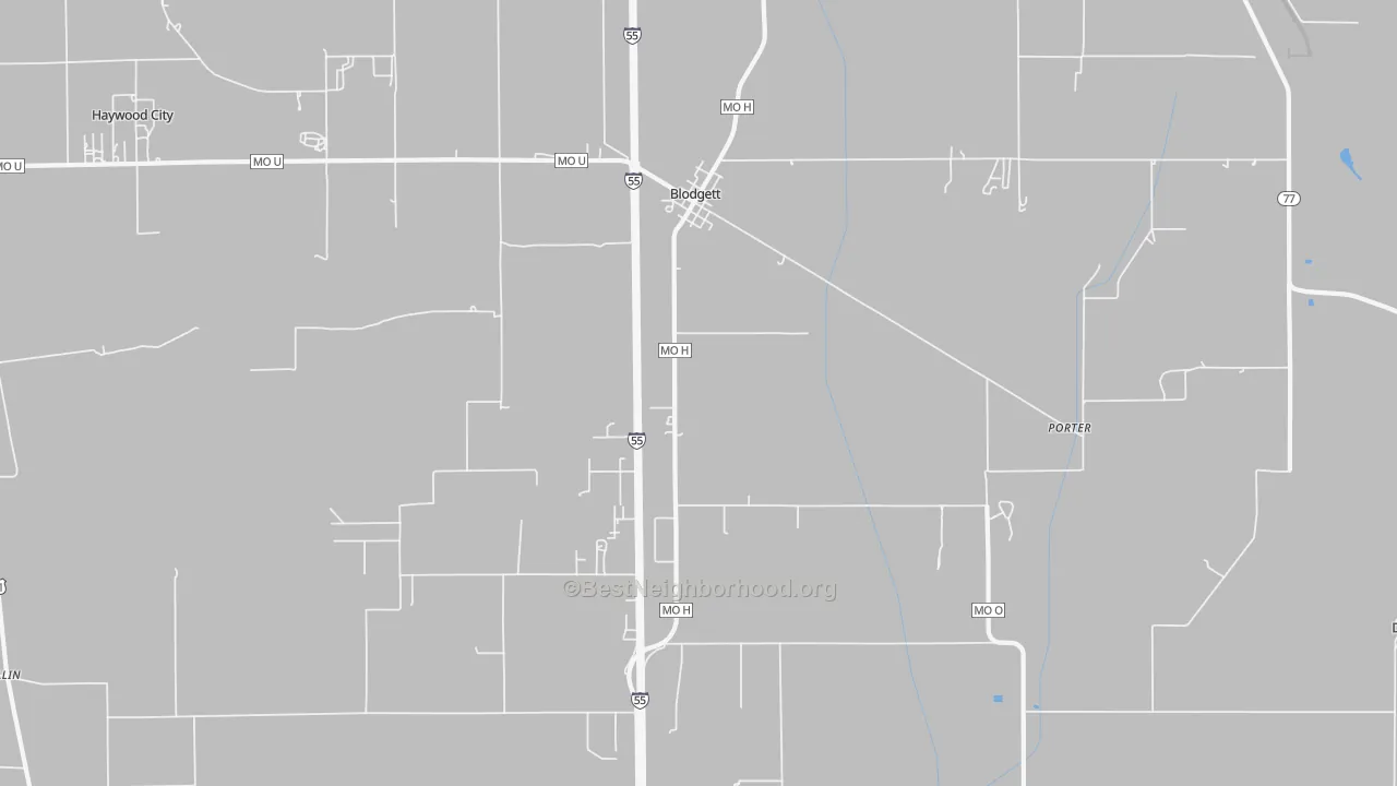 Transit Grade map of Blodgett, MO
