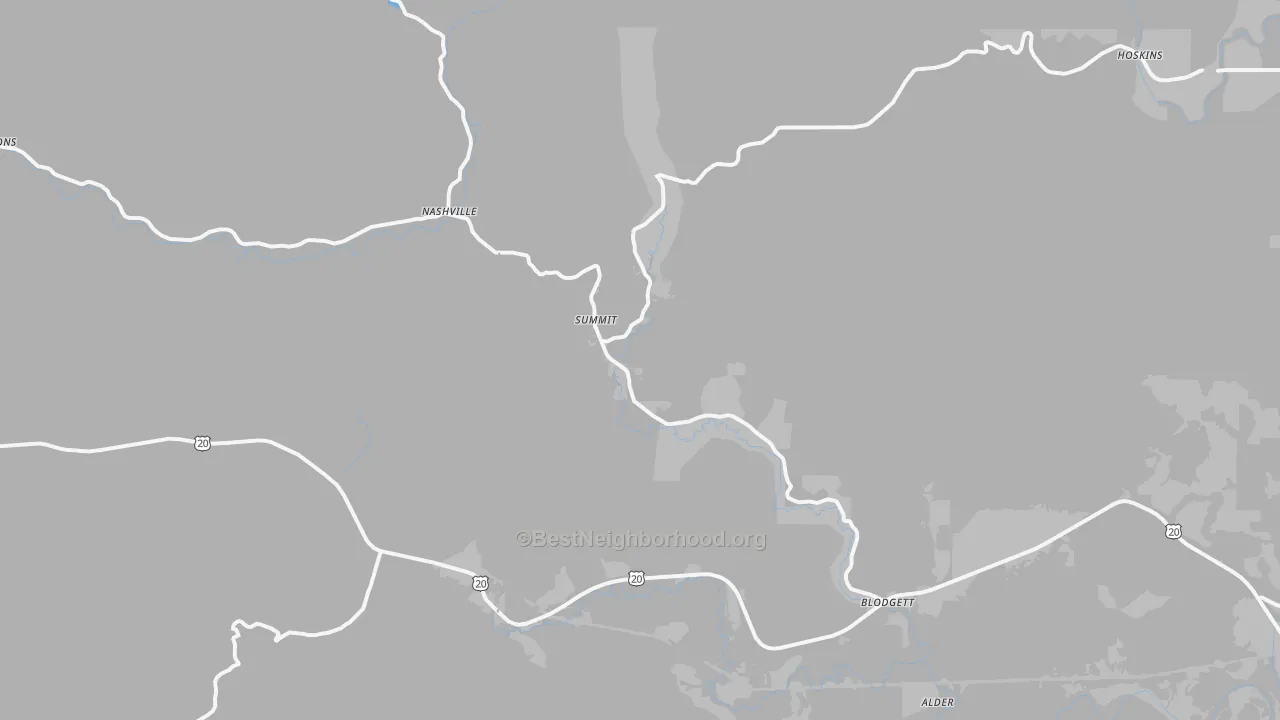 Transit Grade map of Blodgett, OR