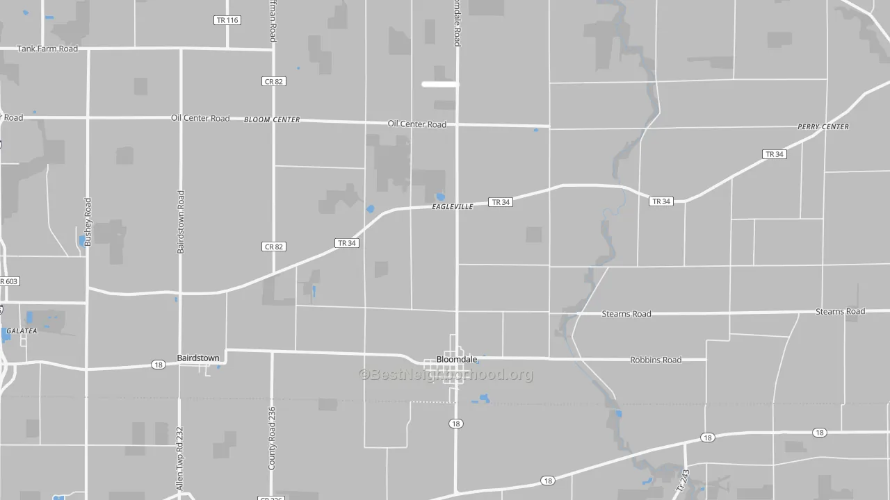 Transit Grade map of Bloomdale, OH