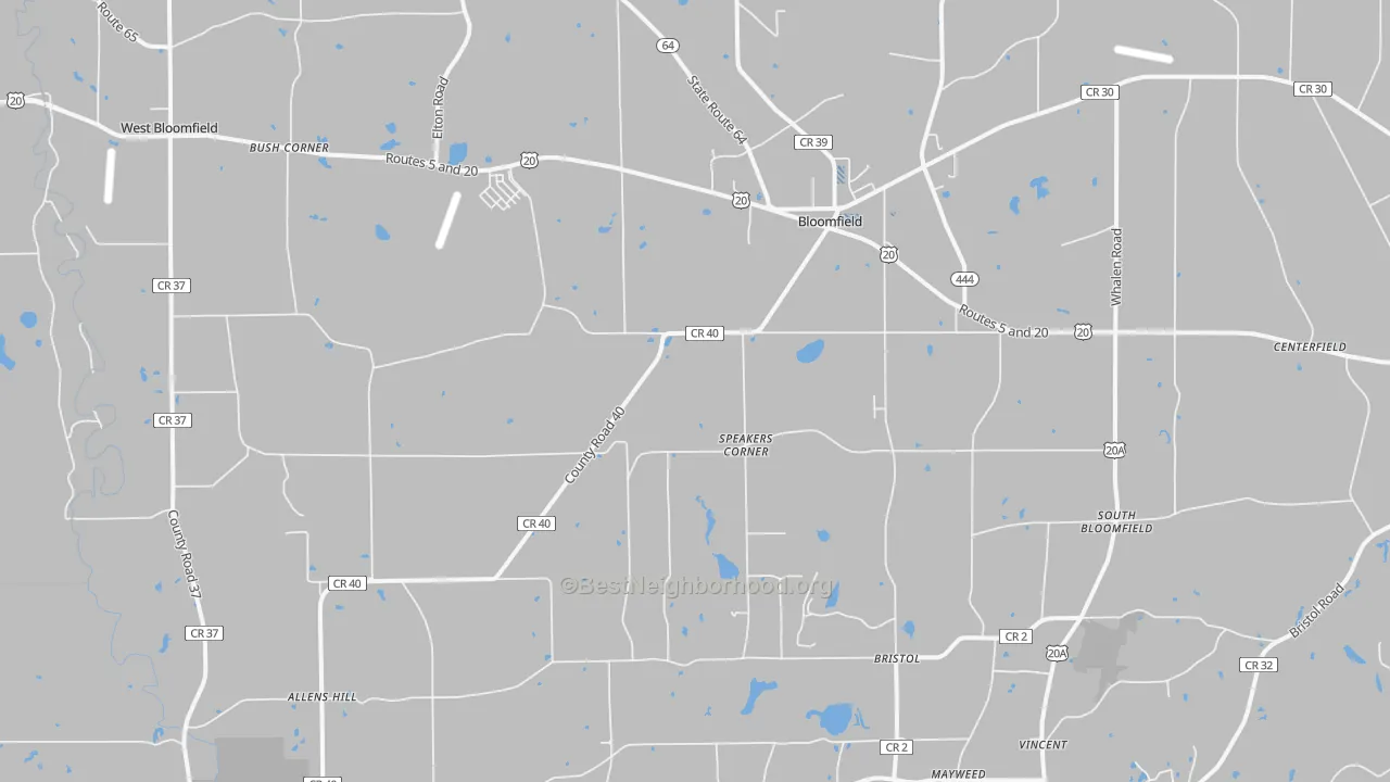 Transit Grade map of Bloomfield, NY