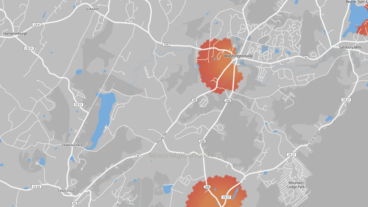 Transit Grade map of Blooming Grove, NY