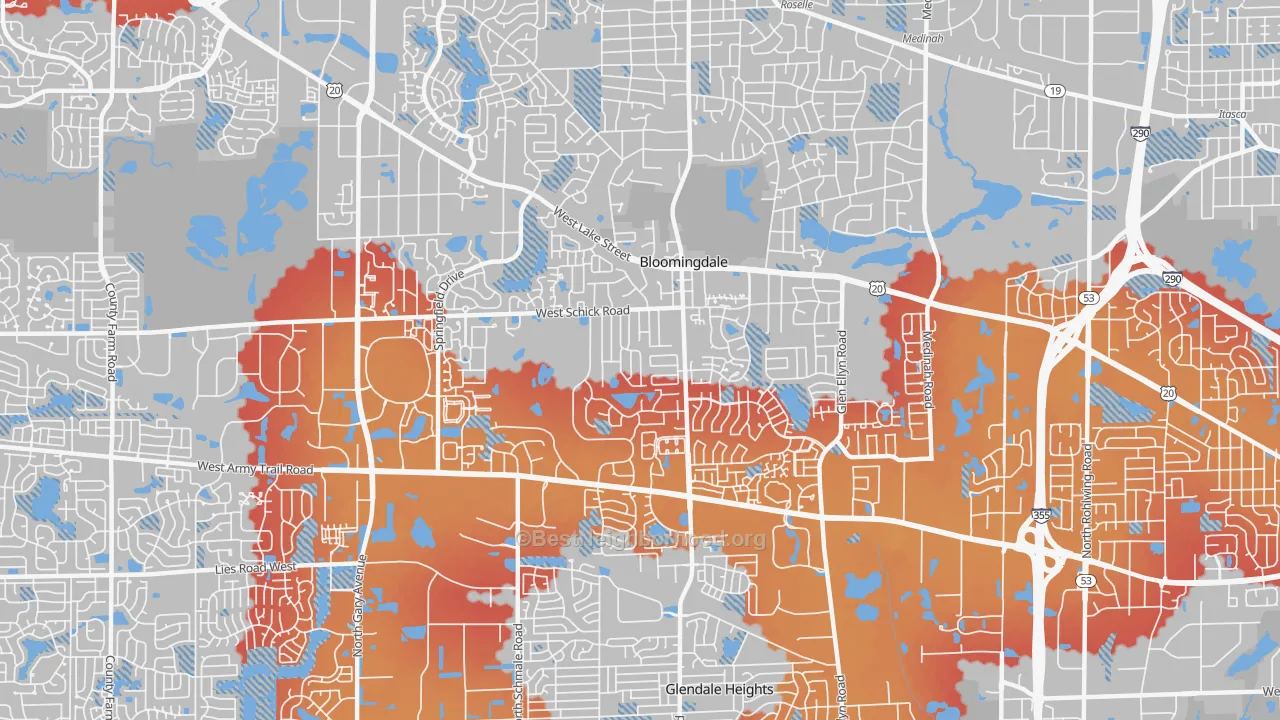 Transit Grade map of Bloomingdale, IL