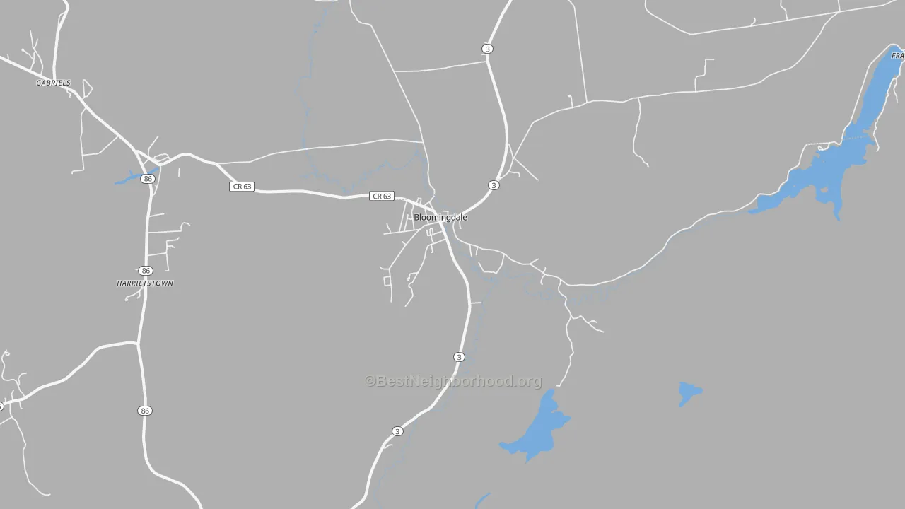 Transit Grade map of Bloomingdale, NY
