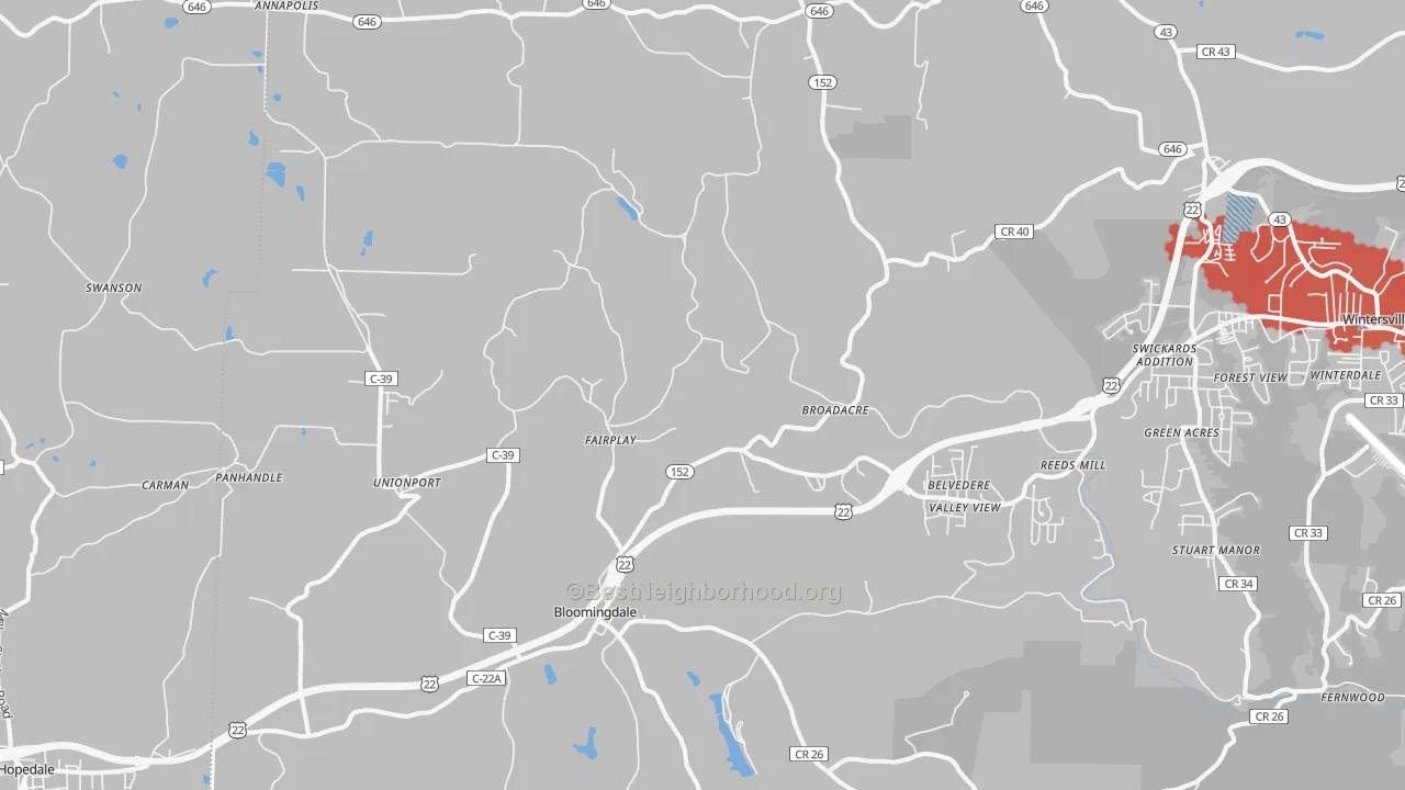 Transit Grade map of Bloomingdale, OH