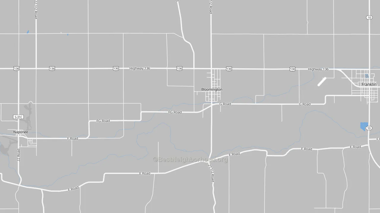Transit Grade map of Bloomington, NE