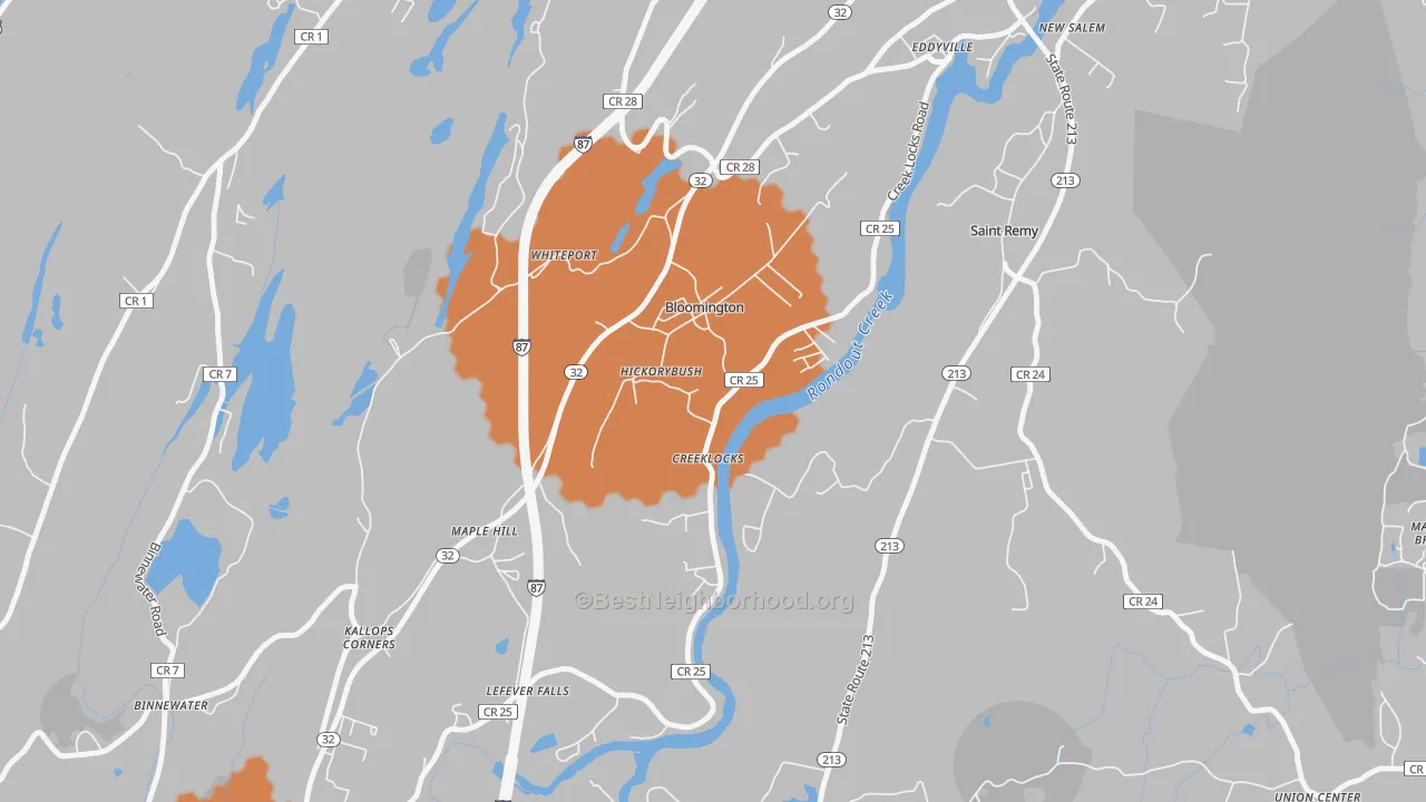 Transit Grade map of Bloomington, NY