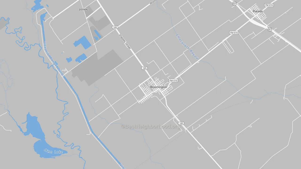 Transit Grade map of Bloomington, TX
