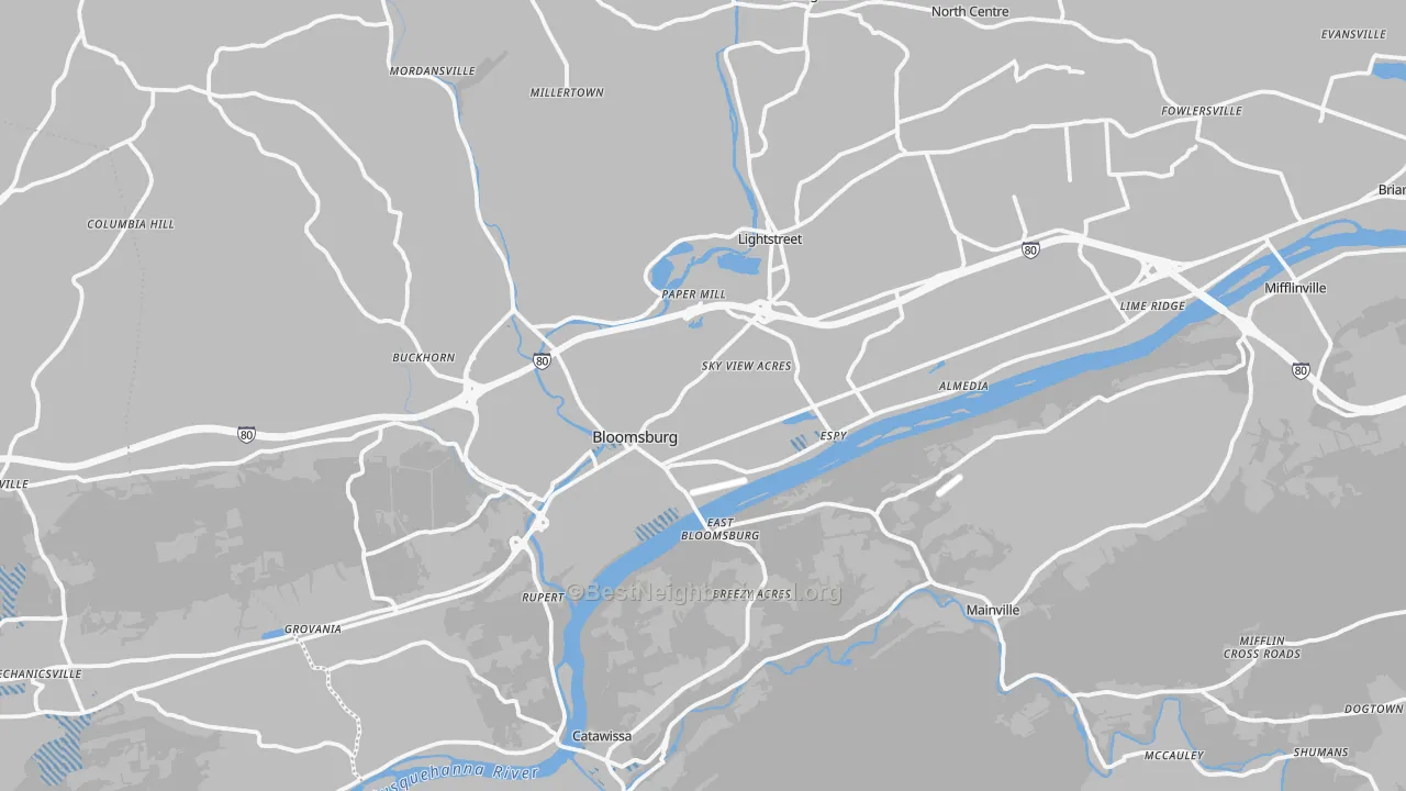 Transit Grade map of Bloomsburg, PA