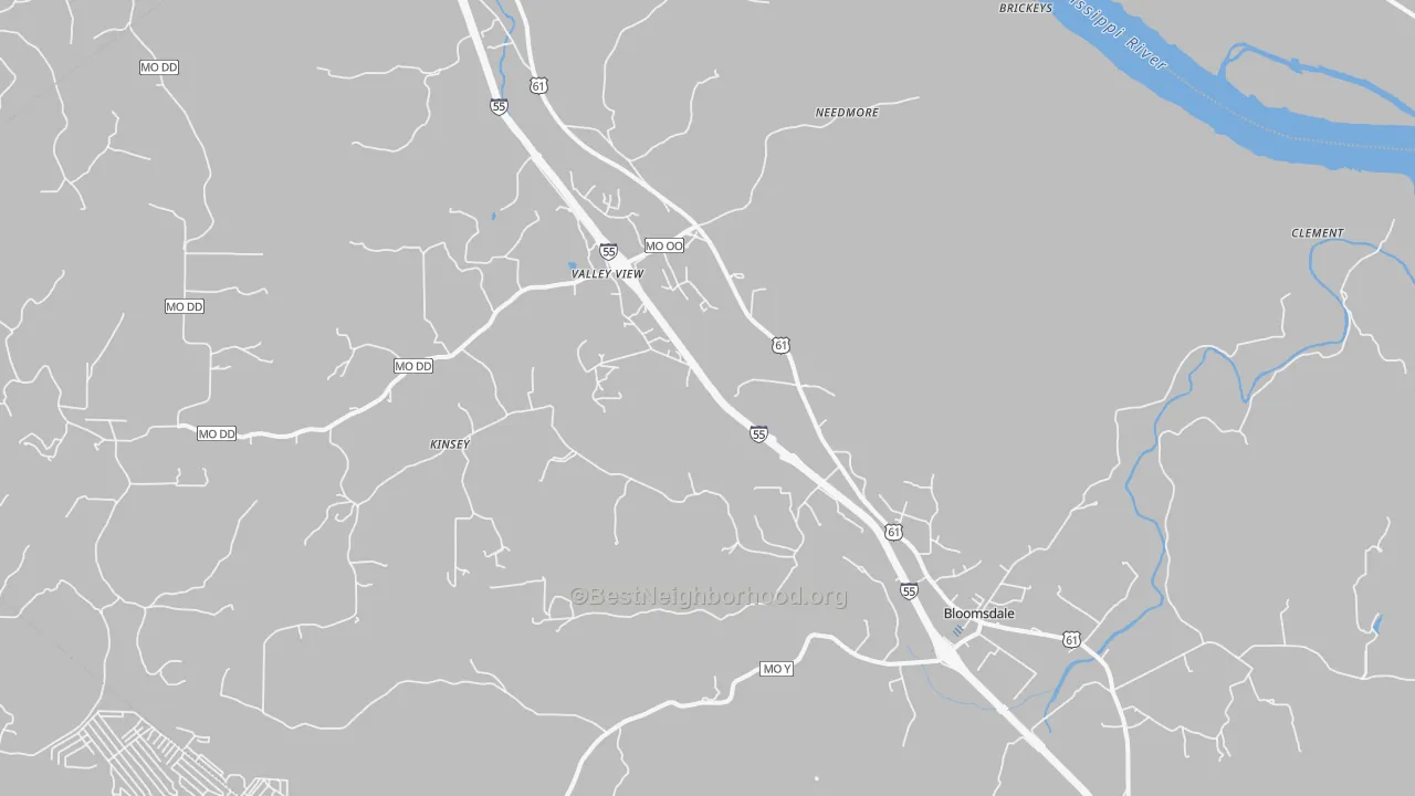 Transit Grade map of Bloomsdale, MO