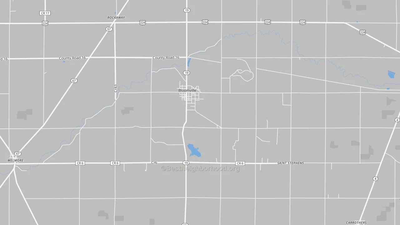 Transit Grade map of Bloomville, OH
